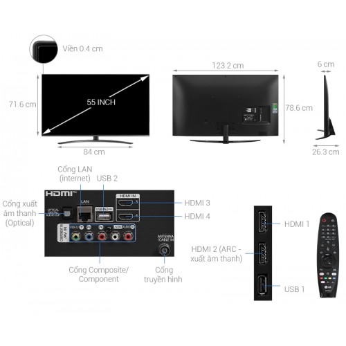 Smart Tivi NanoCell LG 4K 55 inch 55NANO81TNA 