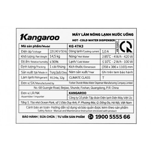 Cây nước nóng lạnh Kangaroo KG47A3