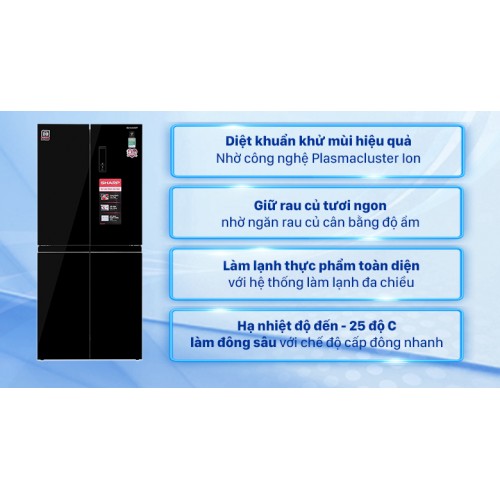Tủ lạnh Sharp Inverter 401 lít SJ-FXP480VG-BK 