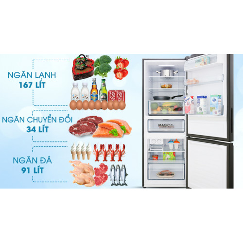 Tủ lạnh Aqua Inverter 292 lít AQR-IG338EB GB