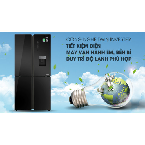 Tủ lạnh Aqua Inverter 456 lít AQR-IGW525EM GB
