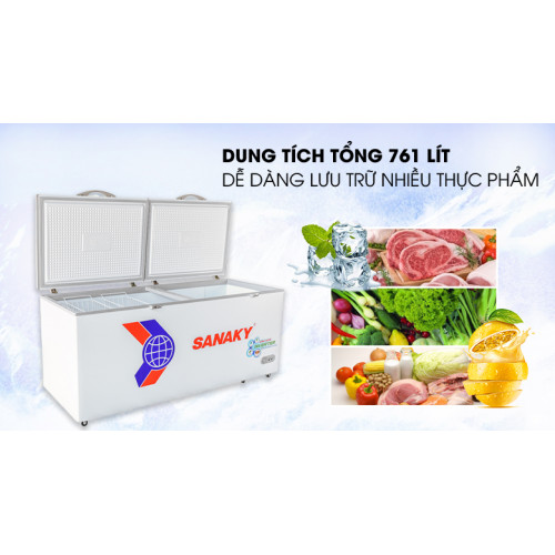 Tủ đông Sanaky Inverter 761 lít VH-8699HY3